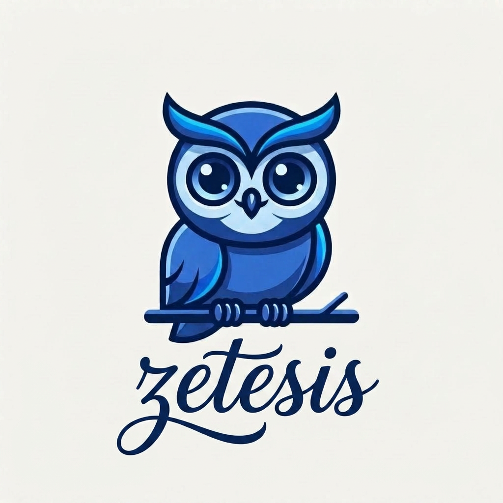 now add the company name at down side " zetesis" in proper and the professional Calligraphy format.