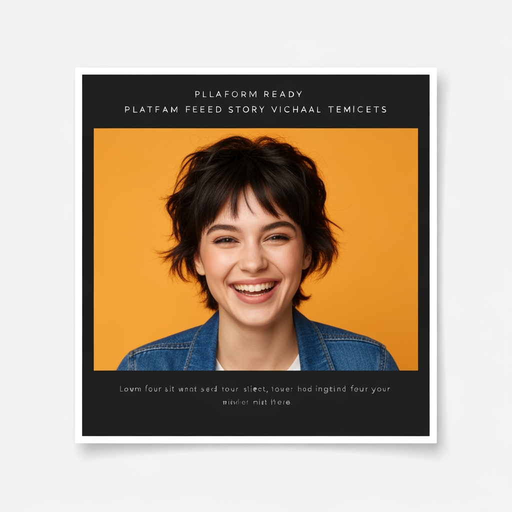 Square social feed visual concept for Story templates for my brand. Strong central subject, clean composition, platform-ready crop, cohesive color and mood, clear empty area for caption or headline to be added later, no readable text generated.