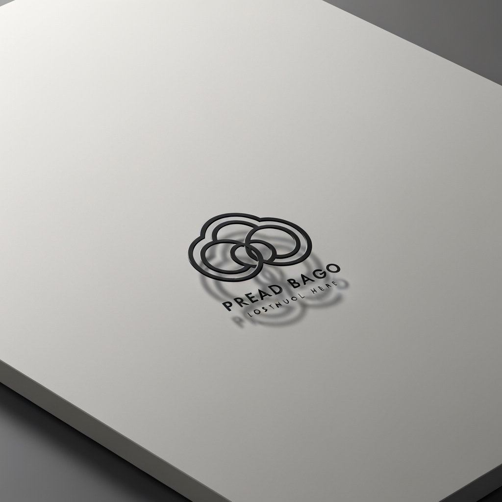 Premium logo presentation mockup concept for logo. Logo or brand mark displayed on a clean neutral surface with subtle depth, refined shadow, precise alignment, elegant design-studio presentation, no extra readable text.