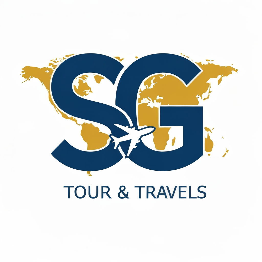 AI Design for i want to create a logo for Sangauri Tour and Travels can you please make Using SG