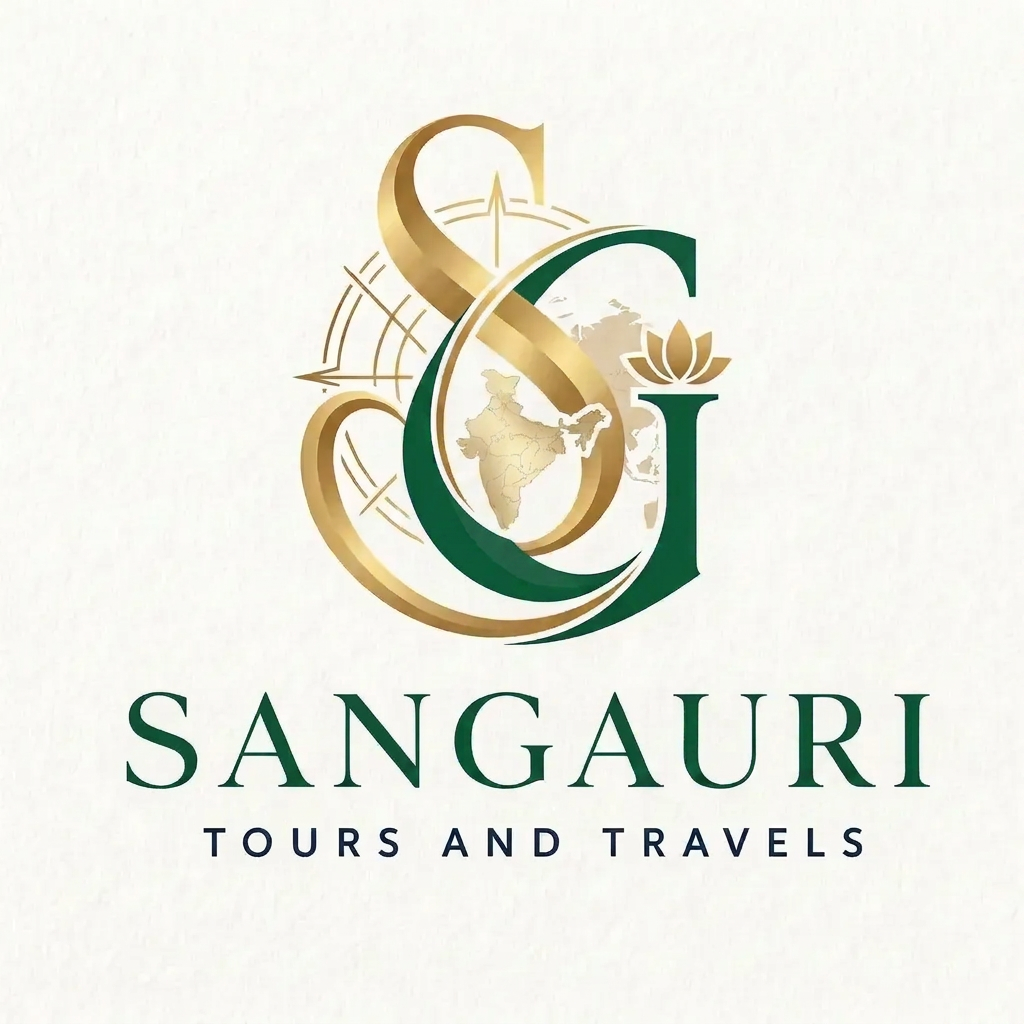 AI Design for can you make G in dark green colour and edit Sangauri spelling to this Sangaurii and make sure that Sangaurii is also in dark green colour