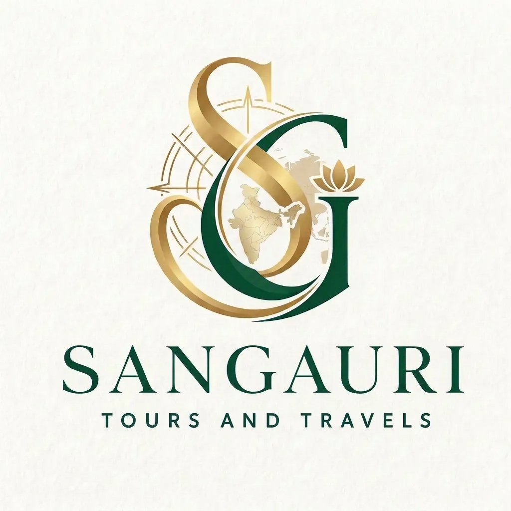 AI Design for can you make G in dark green colour and edit Sangauri spelling to this Sangaurii and make sure that Sangaurii is also in dark green colour
