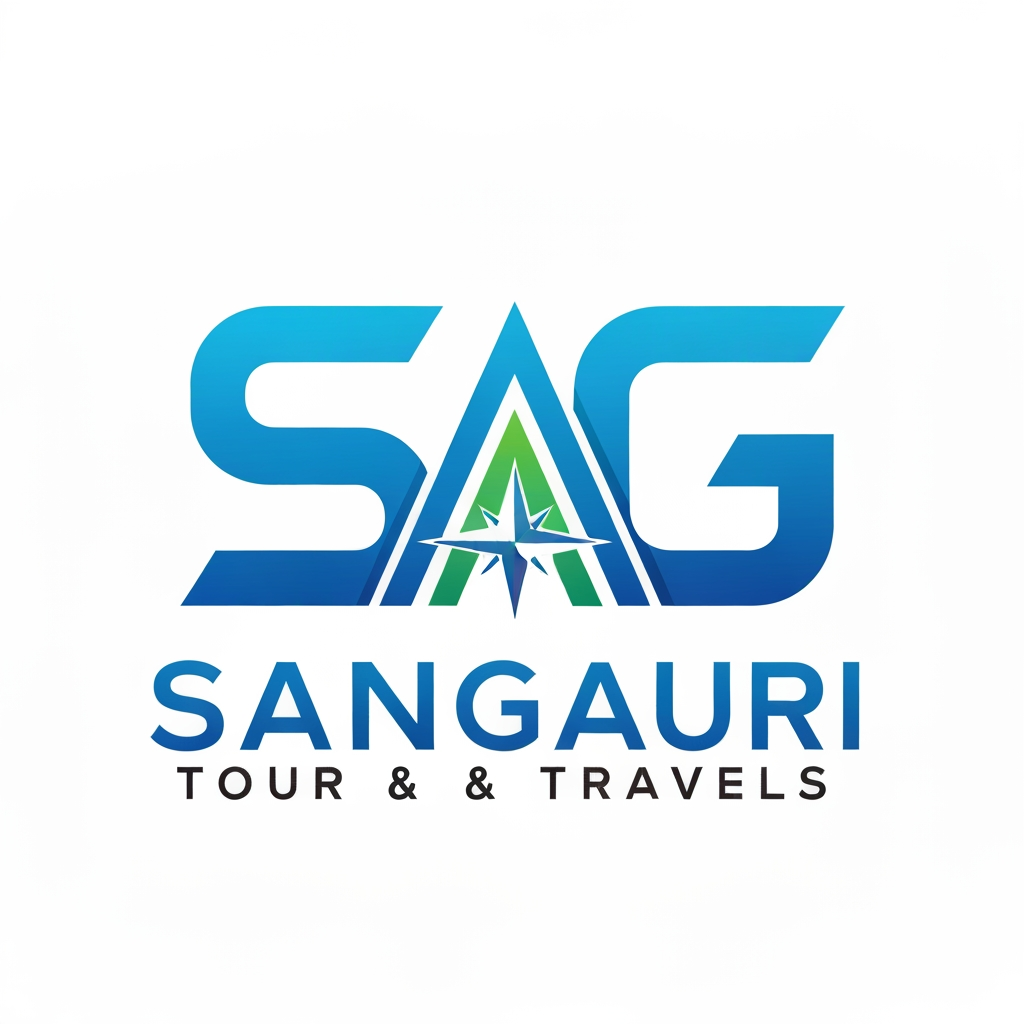 AI Design for i want to create a logo for Sangauri Tour and Travels can you please make Using SG