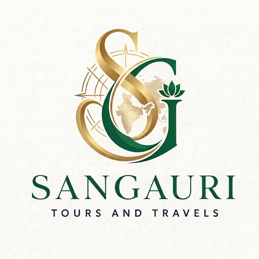 AI Design for can you make G in dark green colour and edit Sangauri spelling to this Sangaurii and make sure that Sangaurii is also in dark green colour