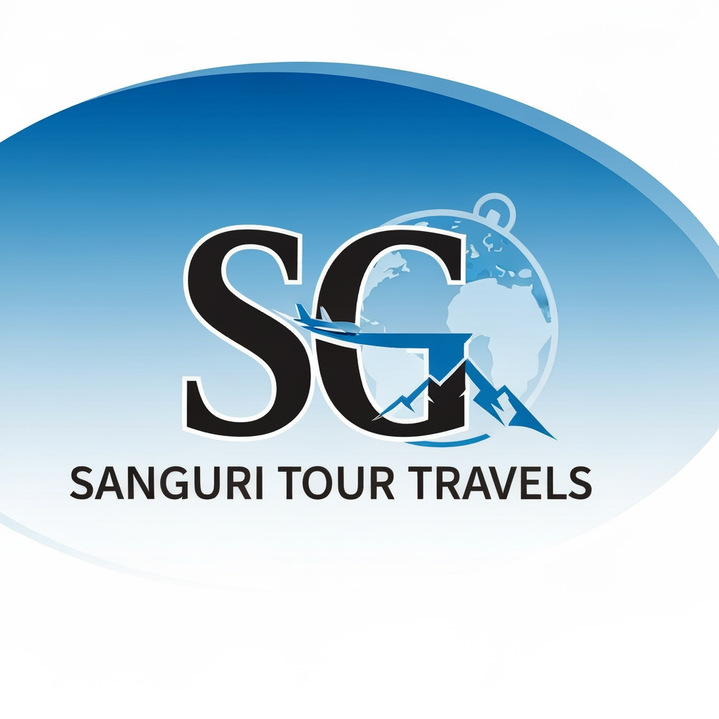AI Design for i want to create a logo for Sangauri Tour and Travels can you please make Using SG