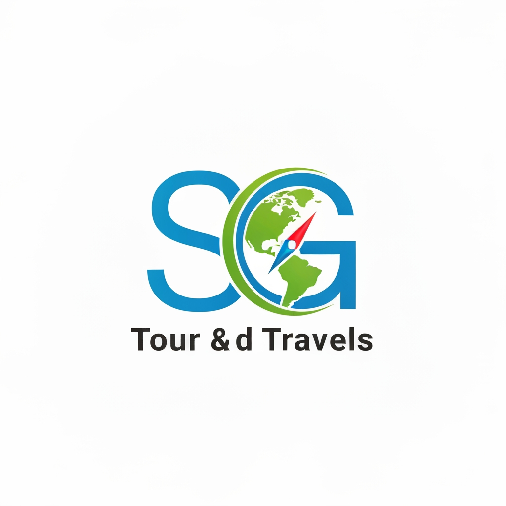 AI Design for i want to create a logo for Sangauri Tour and Travels can you please make Using SG