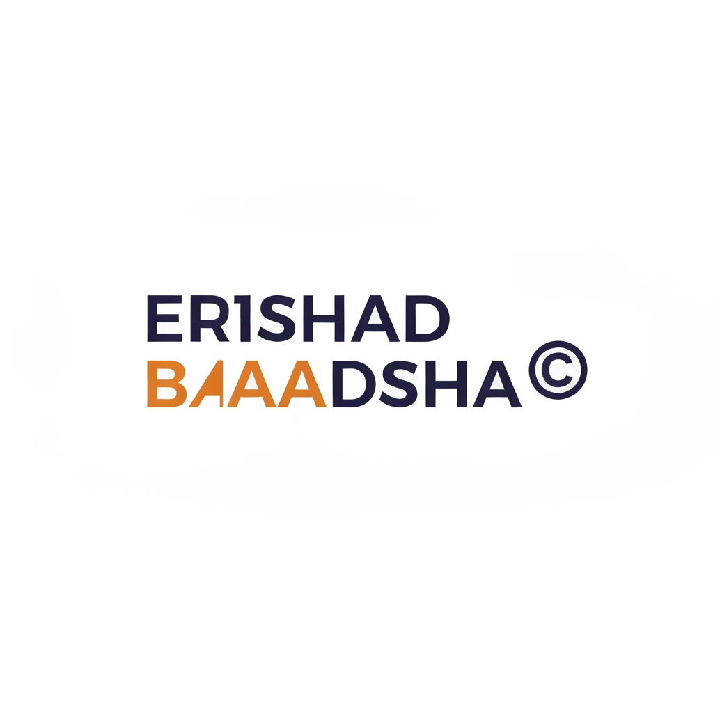 AI Design for Create a typography logo with copyright icon for my name - Ershad Baadsha