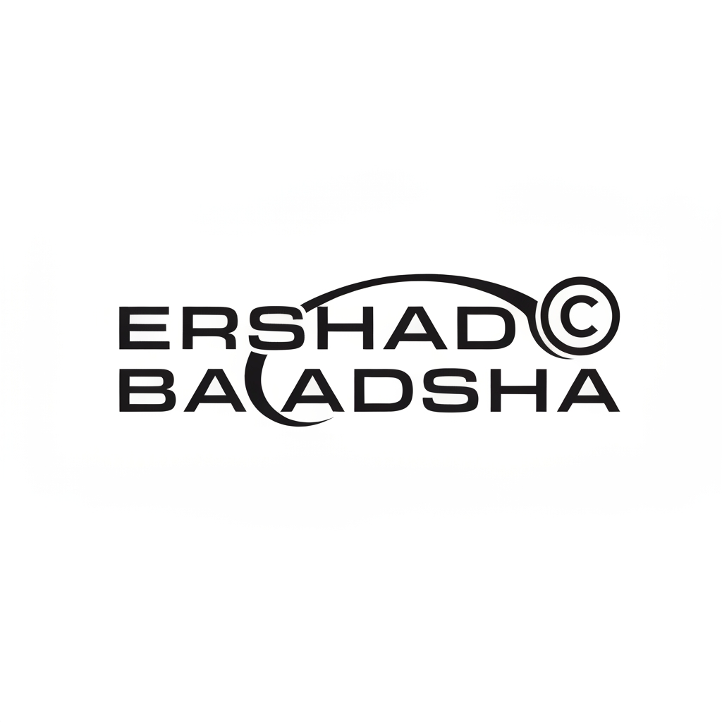 AI Design for Create a typography logo with copyright icon for my name - Ershad Baadsha