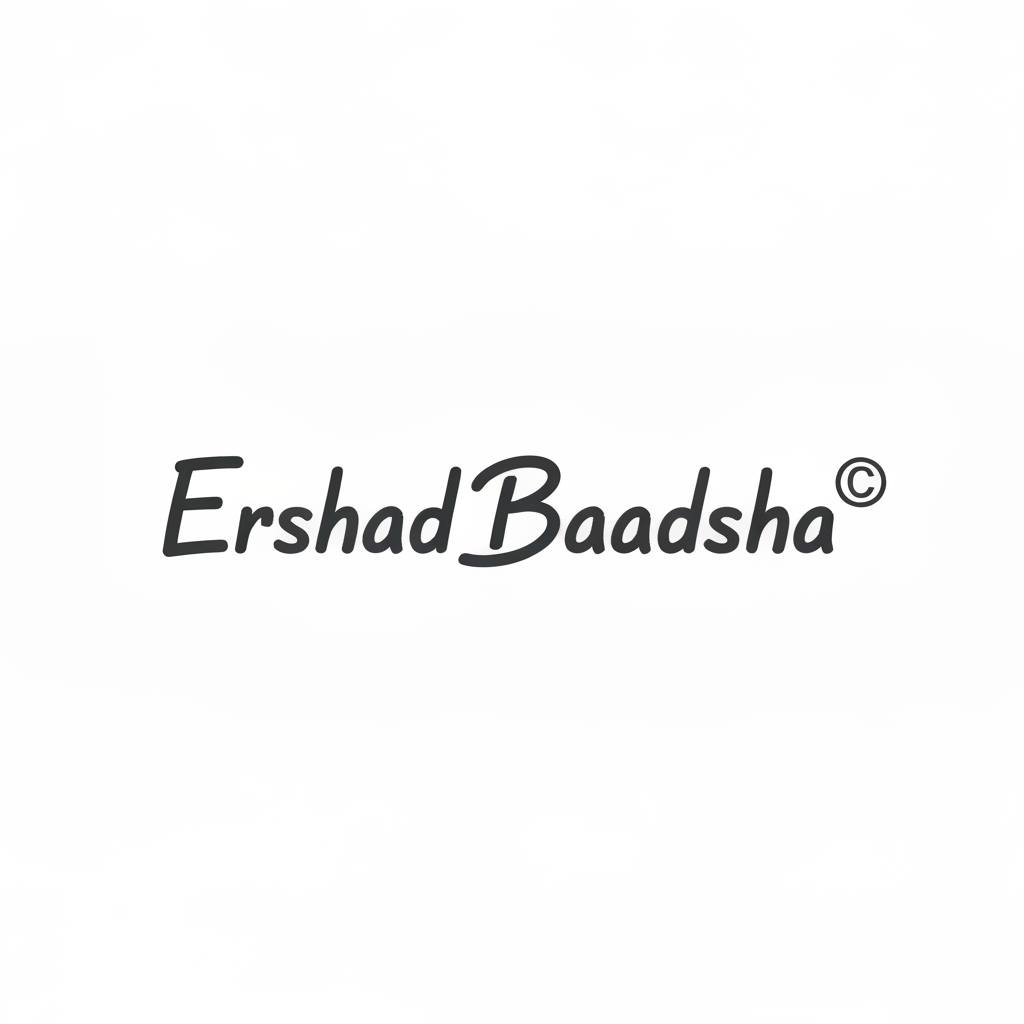 AI Design for Create a typography logo with copyright icon for my name - Ershad Baadsha