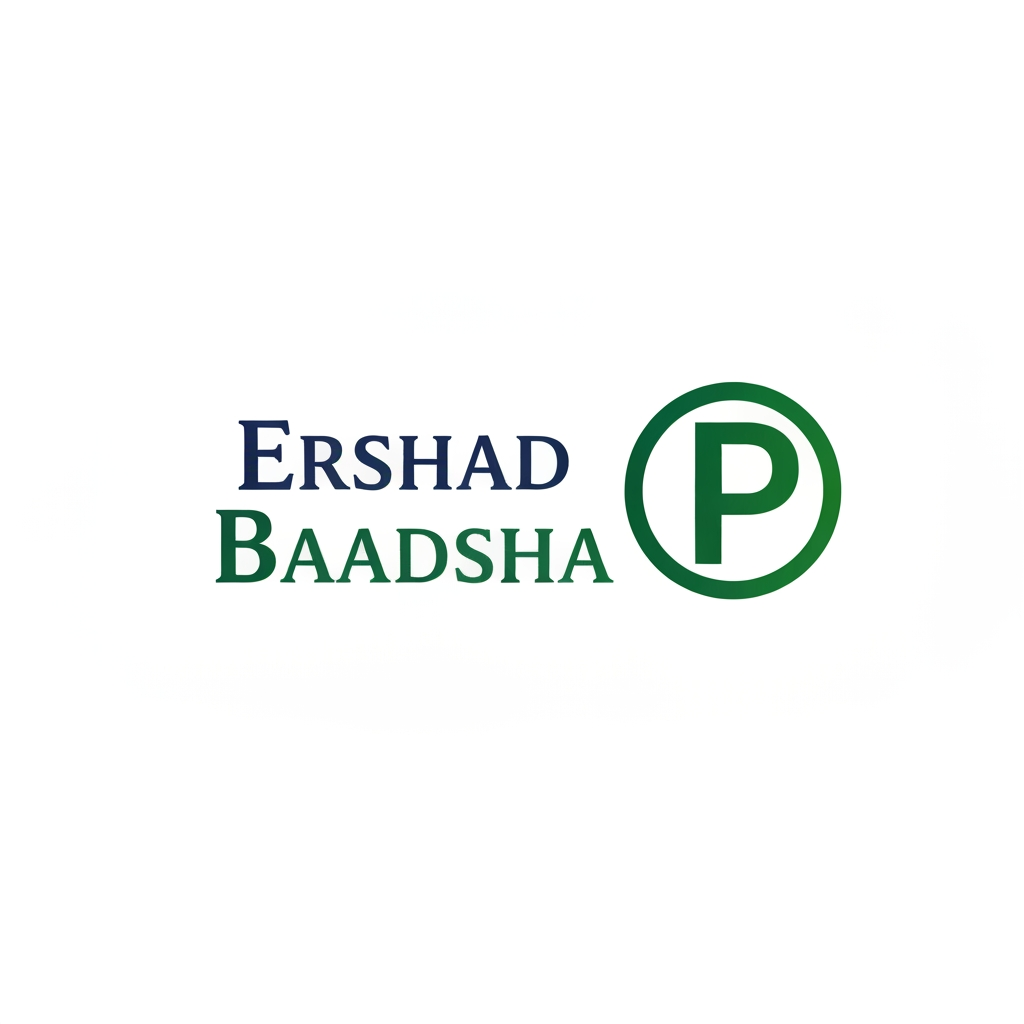 AI Design for Create a typography logo with copyright icon for my name - Ershad Baadsha