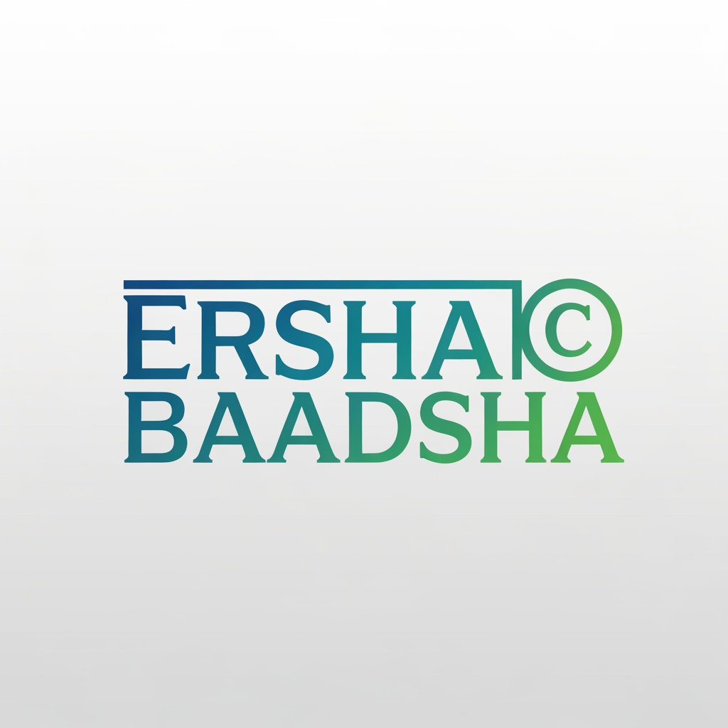 AI Design for Create a typography logo with copyright icon for my name - Ershad Baadsha