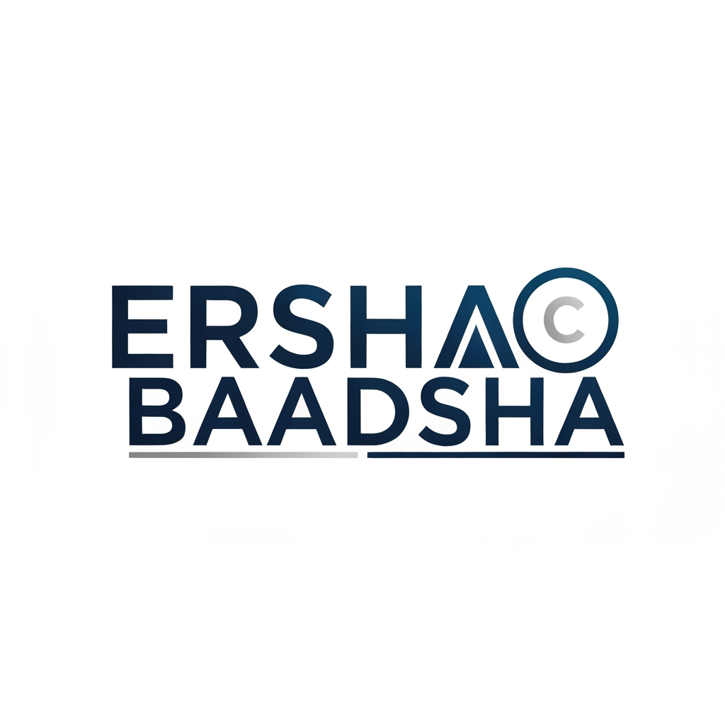 AI Design for Create a typography logo with copyright icon for my name - Ershad Baadsha