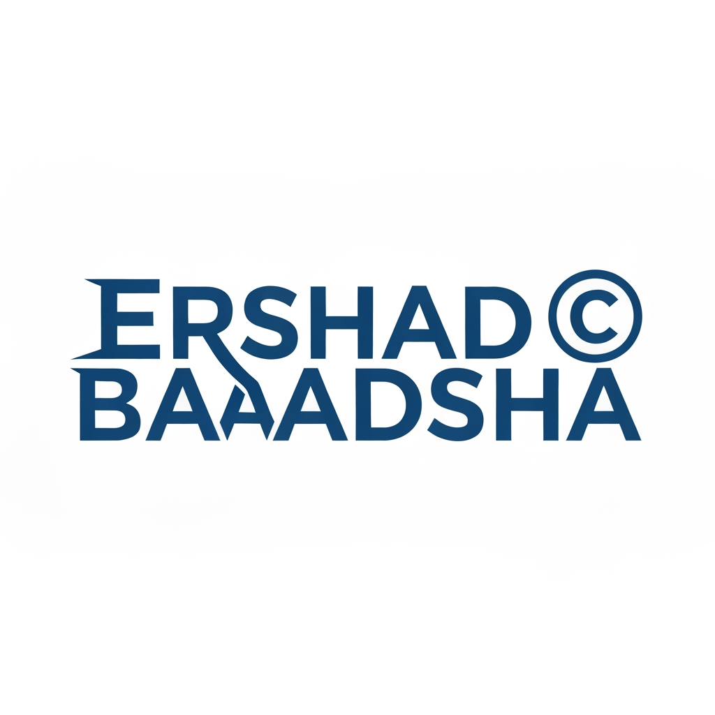 AI Design for Create a typography logo with copyright icon for my name - Ershad Baadsha