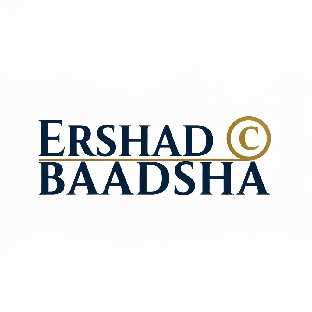 AI Design for Create a typography logo with copyright icon for my name - Ershad Baadsha