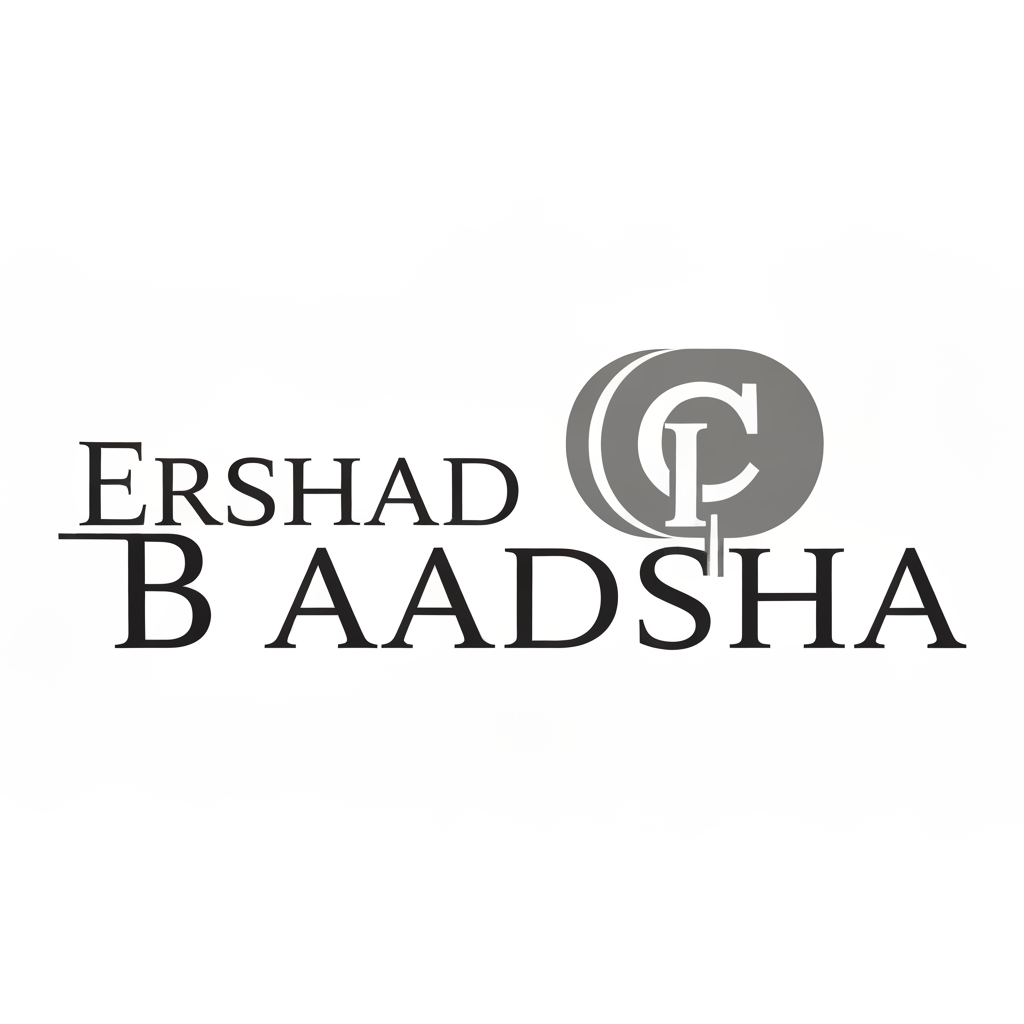 AI Design for Create a typography logo with copyright icon for my name - Ershad Baadsha