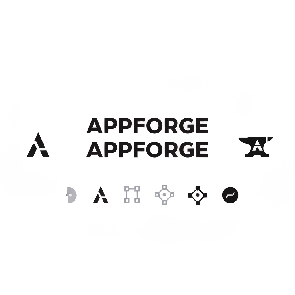 AI Design for Design a premium, modern, and minimal logo for a SaaS platform named "APPFORGE".
About the Brand:
APPFORGE is an all-in-one SaaS platform that helps businesses create, customize, manage, and grow professional websites and digital experiences. It includes page builders, multi-tenant management, custom domains, business tools, and automation. The brand represents innovation, reliability, scalability, and craftsmanship.
Design Style:
- Modern
- Minimal
- Professional
- Premium
- Geometric
- Technology-focused
- Flat vector design
- Timeless and memorable
Concept Ideas:
Create a unique abstract symbol inspired by:
- The letter "A"
- A forge or anvil
- Building blocks
- Digital architecture
- Modular components
- Connection and growth
- Innovation and creation
Avoid obvious icons like hammers, flames, gears, or generic app icons. The symbol should feel custom, iconic, and instantly recognizable.
Typography:
- Bold modern sans-serif
- Clean spacing
- Strong geometric proportions
- Premium corporate appearance
- Custom letter styling is encouraged
Color Palette:
- Primary: Black (#000000)
- Secondary: Light Grey (#D9D9D9)
- Background: White (#FFFFFF)
- Flat colours only
- No gradients
- No shadows
- No 3D effects
Requirements:
- Simple enough to work as a favicon
- Looks excellent on websites, dashboards, mobile apps, and business cards
- Highly scalable
- Clean vector style
- Luxury SaaS brand identity
- Unique and original
Deliver:
1. Icon only
2. Horizontal logo (Icon + APPFORGE)
3. Vertical logo
4. Monochrome version
5. White version on black background
6. Black version on white background
Overall feeling:
Premium, trustworthy, modern, intelligent, powerful, elegant, and enterprise-ready—similar in quality to logos from Stripe, Notion, Linear, Vercel, Figma, or Framer, but completely original.