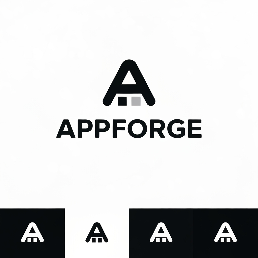 AI Design for Design a premium, modern, and minimal logo for a SaaS platform named "APPFORGE".
About the Brand:
APPFORGE is an all-in-one SaaS platform that helps businesses create, customize, manage, and grow professional websites and digital experiences. It includes page builders, multi-tenant management, custom domains, business tools, and automation. The brand represents innovation, reliability, scalability, and craftsmanship.
Design Style:
- Modern
- Minimal
- Professional
- Premium
- Geometric
- Technology-focused
- Flat vector design
- Timeless and memorable
Concept Ideas:
Create a unique abstract symbol inspired by:
- The letter "A"
- A forge or anvil
- Building blocks
- Digital architecture
- Modular components
- Connection and growth
- Innovation and creation
Avoid obvious icons like hammers, flames, gears, or generic app icons. The symbol should feel custom, iconic, and instantly recognizable.
Typography:
- Bold modern sans-serif
- Clean spacing
- Strong geometric proportions
- Premium corporate appearance
- Custom letter styling is encouraged
Color Palette:
- Primary: Black (#000000)
- Secondary: Light Grey (#D9D9D9)
- Background: White (#FFFFFF)
- Flat colours only
- No gradients
- No shadows
- No 3D effects
Requirements:
- Simple enough to work as a favicon
- Looks excellent on websites, dashboards, mobile apps, and business cards
- Highly scalable
- Clean vector style
- Luxury SaaS brand identity
- Unique and original
Deliver:
1. Icon only
2. Horizontal logo (Icon + APPFORGE)
3. Vertical logo
4. Monochrome version
5. White version on black background
6. Black version on white background
Overall feeling:
Premium, trustworthy, modern, intelligent, powerful, elegant, and enterprise-ready—similar in quality to logos from Stripe, Notion, Linear, Vercel, Figma, or Framer, but completely original.