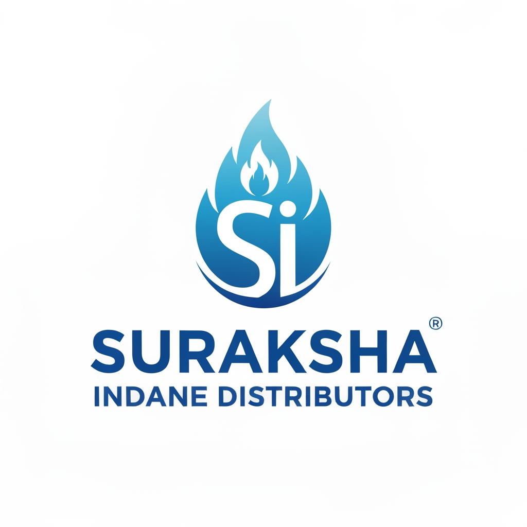 AI Design for i want to create a logo for suraksha indane distributors they they distriubute gas cylinders and other things can you generate one the name is suraksha indane distributors generate an modern design which is very interesting very modern design with nice design