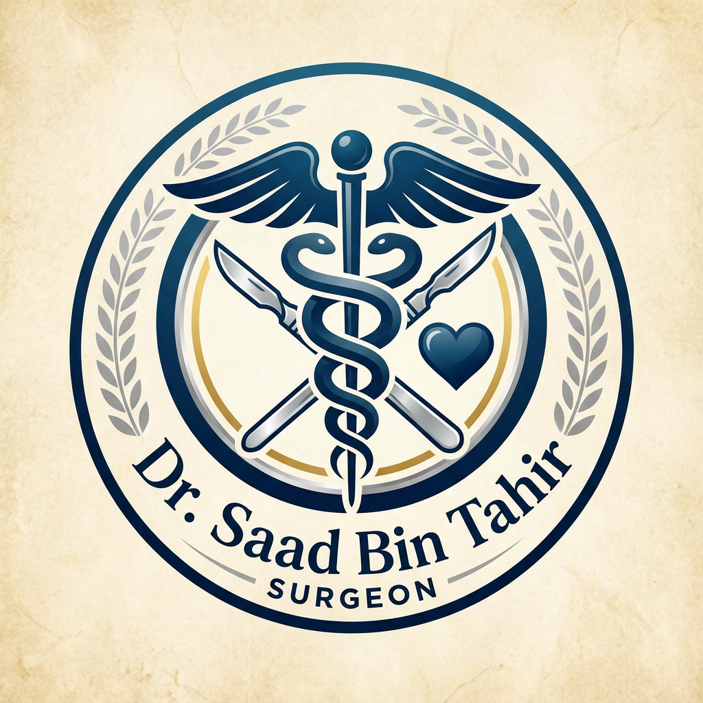 AI Design for a surgeon doctor "Dr. Saad Bin Tahir" creative logo