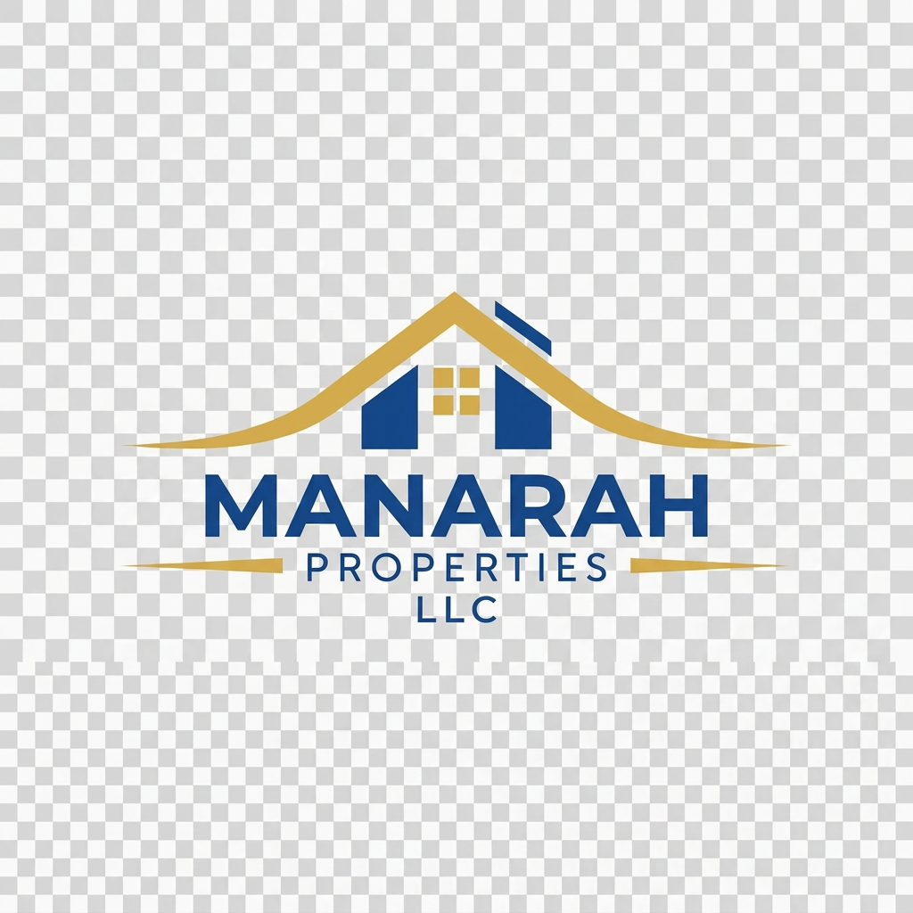 AI Design for In this logo, replace the name "Heaven Height Properties" with "Manarah Properties LLC" . Logo should be 2d jpg