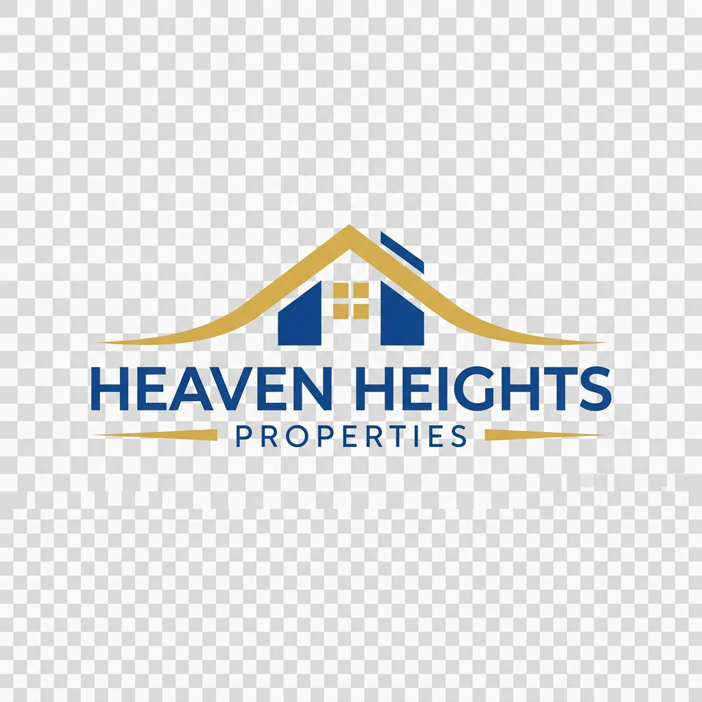 AI Design for These logo looks good. Change the name to "Heaven Heights Properties"
give me clean and clear png version of logo