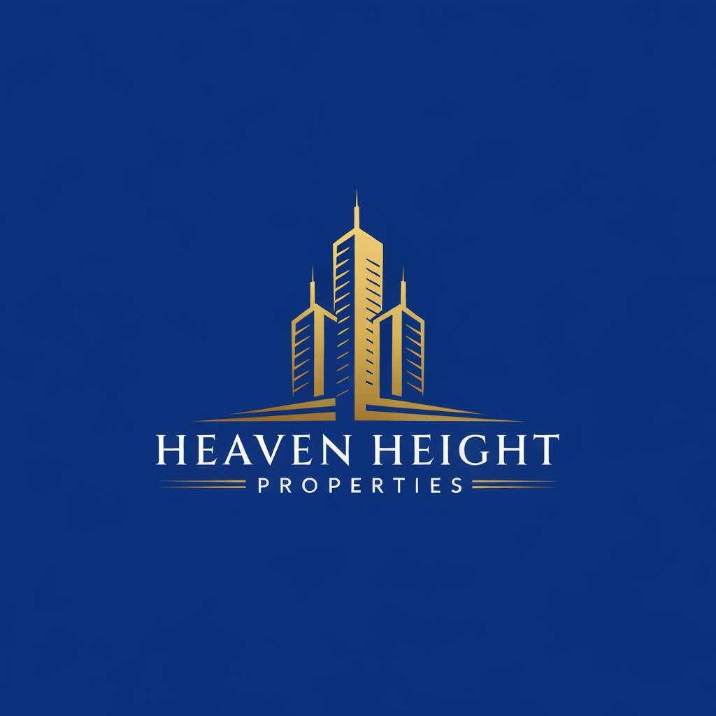 AI Design for Create Logo for real Estate agency called "Heaven Height Properties" in dubai. The logo color will be Golden and royal blue. Logo should be clean, clear and professional. Should be meaningful and attractive
give me clean and clear png version of "Heaven Height Properties"