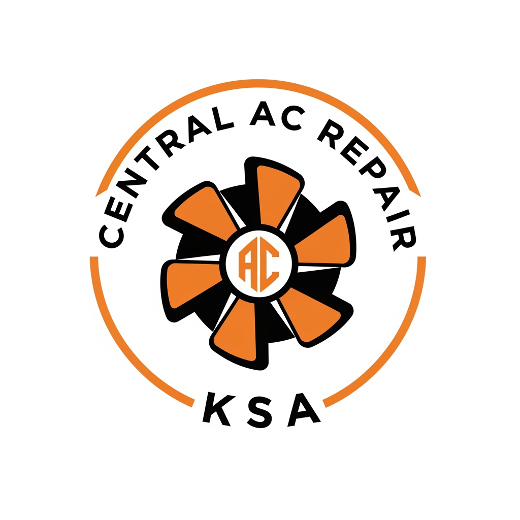 AI Design for Create a orange and black logo for AC Repair shop named "Central AC Repair ksa"