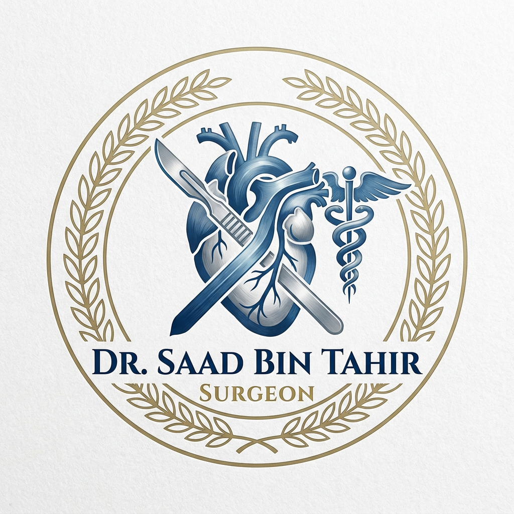 AI Design for a surgeon doctor "Dr. Saad Bin Tahir" creative logo