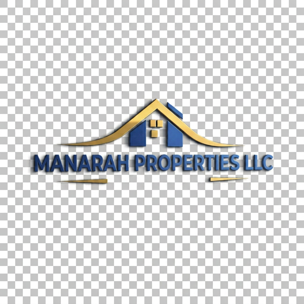 AI Design for In this logo, replace the name "Heaven Height Properties" with "Manarah Properties LLC"