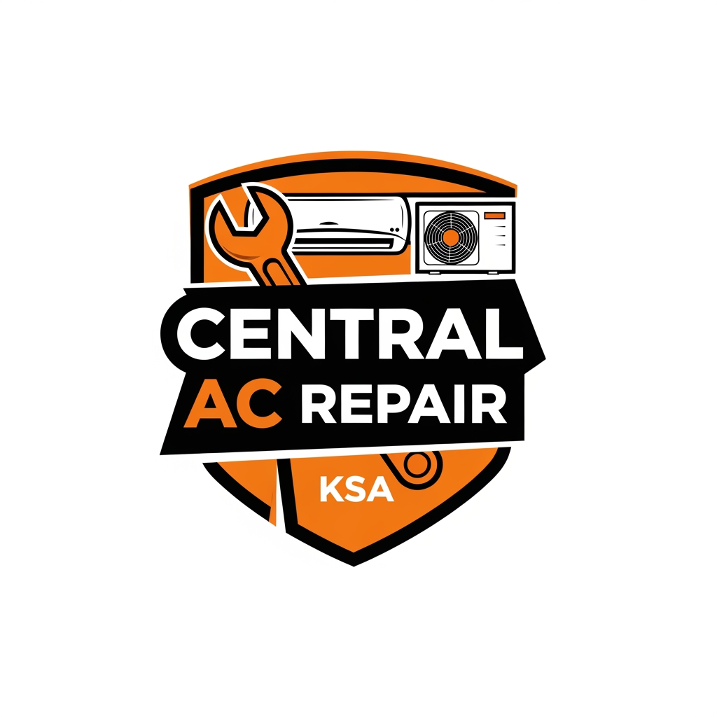 AI Design for Create a orange and black logo for AC Repair shop named "Central AC Repair ksa"