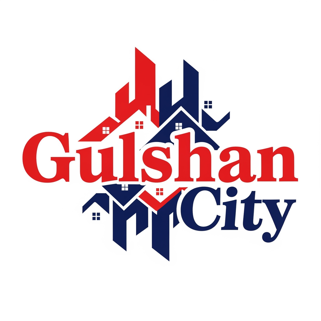 AI Design for Create a Red and Navy Blue logo for Real Estate housing scheme"Gulshan City. Logo should be PNG and big font creative