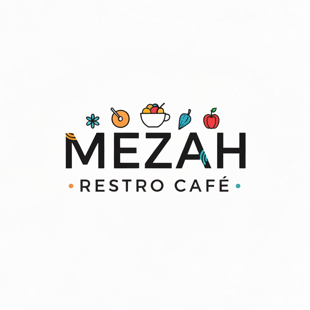 AI Design for mezzah restro cafe asthetic style la logo