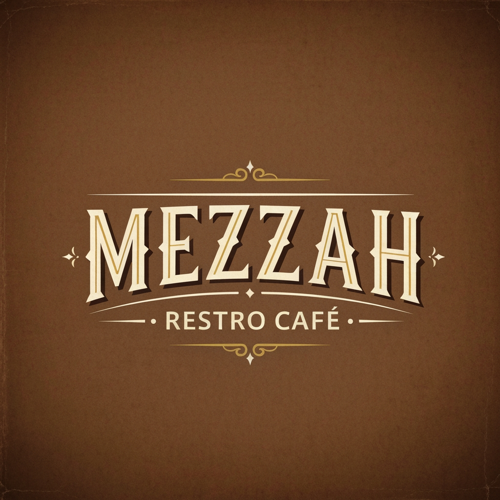 AI Design for mezzah restro cafe asthetic style la logo
