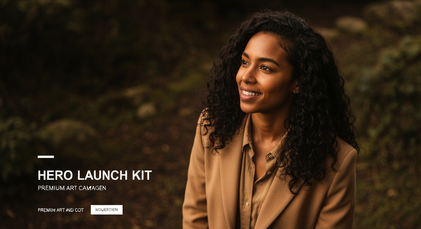 AI Design for Main campaign hero visual concept for Social launch kit for a client campaign. Cinematic advertising image with a clear subject, memorable visual idea, strong depth and lighting, premium art direction, clean negative space for headline and CTA to be added later, no generated text.