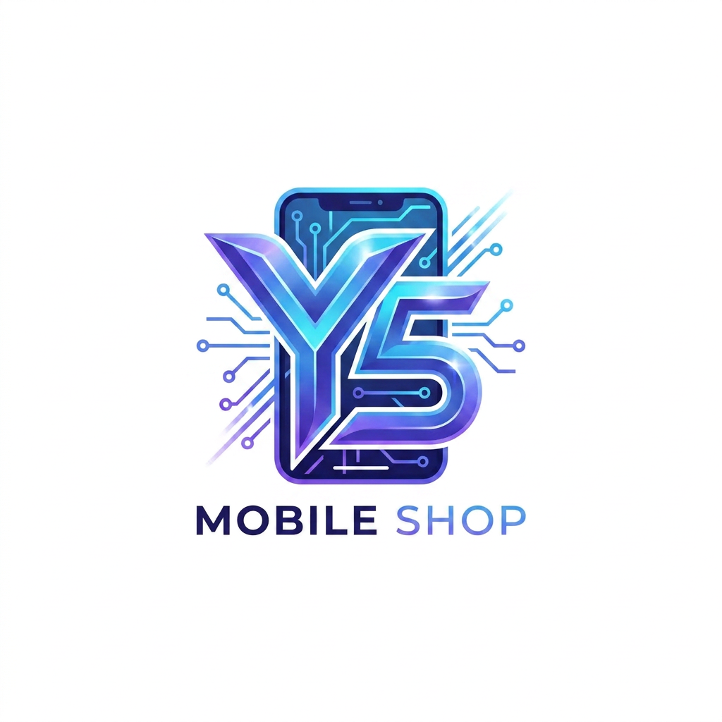 AI Design for A sophisticated and innovative logo design featuring a stylized, modern smartphone silhouette integrated with abstract geometric circuitry patterns. The aesthetic uses a vibrant gradient color palette of electric blue and violet, with clean, bold lines and a premium metallic texture to create a sense of high-tech elegance. The composition is balanced and eye-catching, designed for maximum visual impact in a professional tech context.