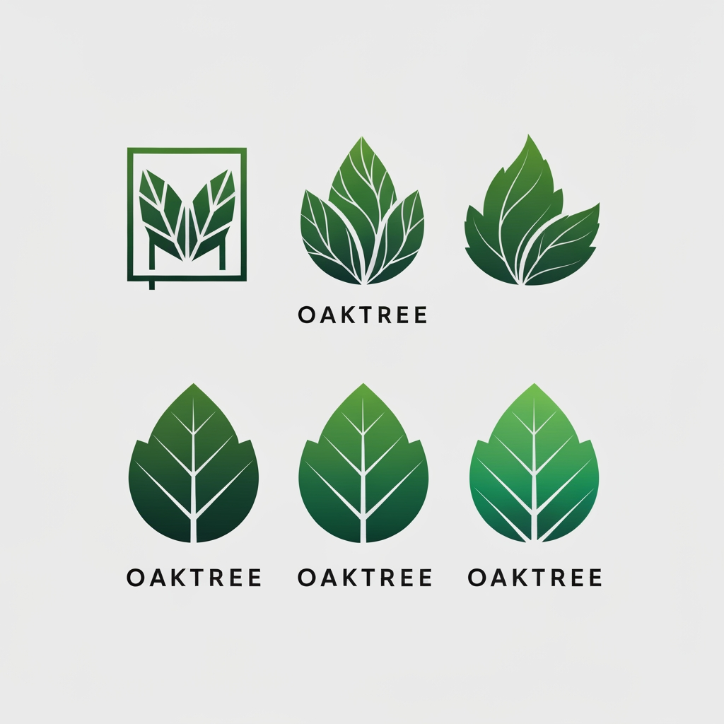 AI Design for like right now i need a logo for it and the name of it is OakTree it is like a colthing brand ok go on you made 3 i need you to make more but now it should be represented by 3 leaves