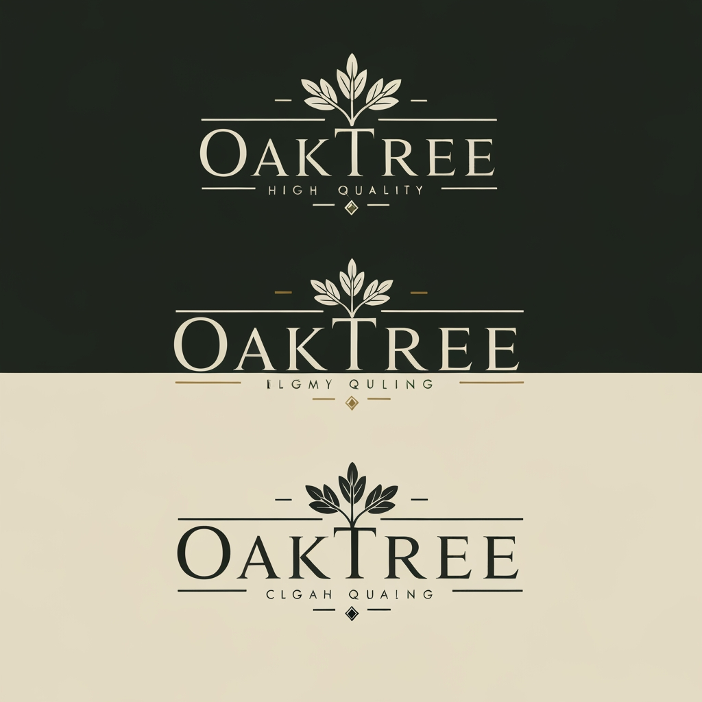 AI Design for like right now i need a logo for it and the name of it is OakTree it is like a colthing brand ok go on you made 3 i need you to make more but it should be like asthetic