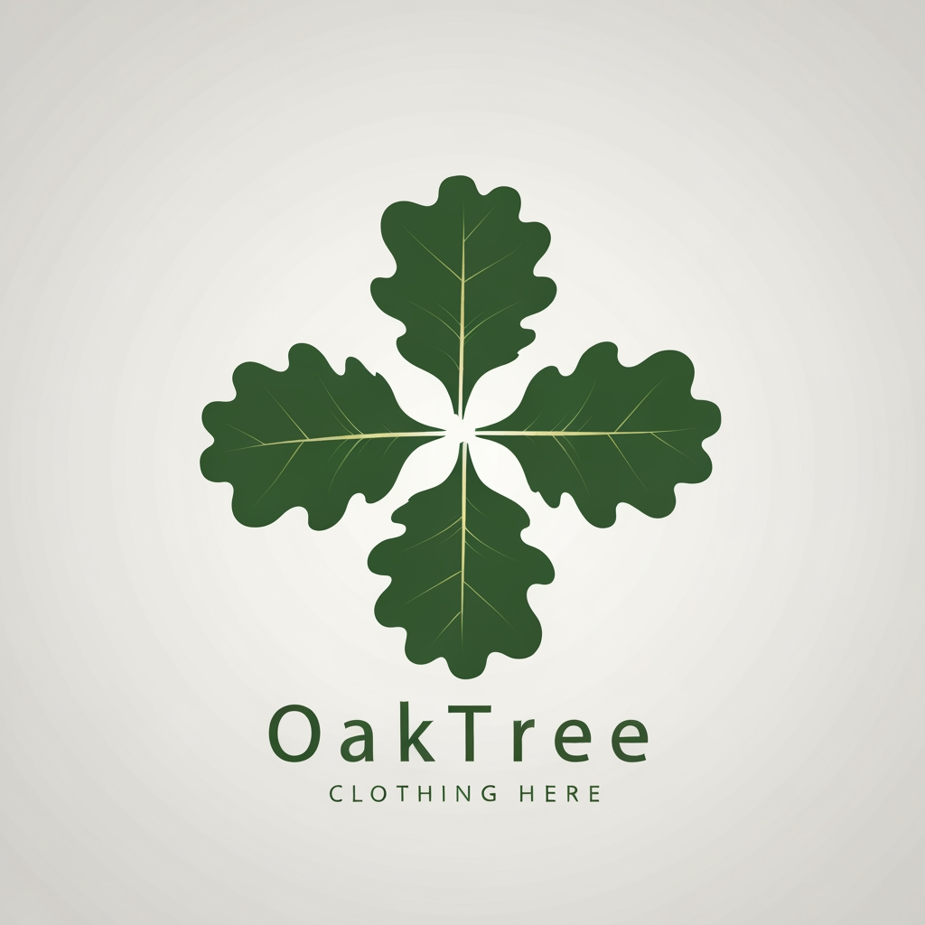 AI Design for Right now i just need you to make a logo for a clothing company OakTree and i need you to represent it with 3 leaves ok