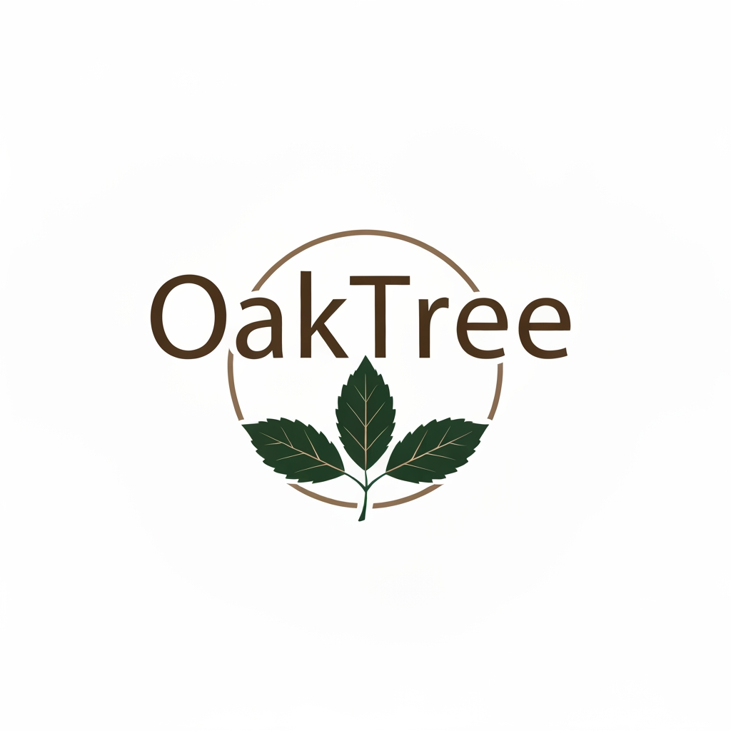AI Design for Right now i just need you to make a logo for a clothing company OakTree and i need you to represent it with 3 leaves ok