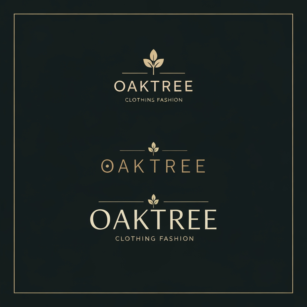AI Design for like right now i need a logo for it and the name of it is OakTree it is like a colthing brand ok go on you made 3 i need you to make more but it should be like asthetic