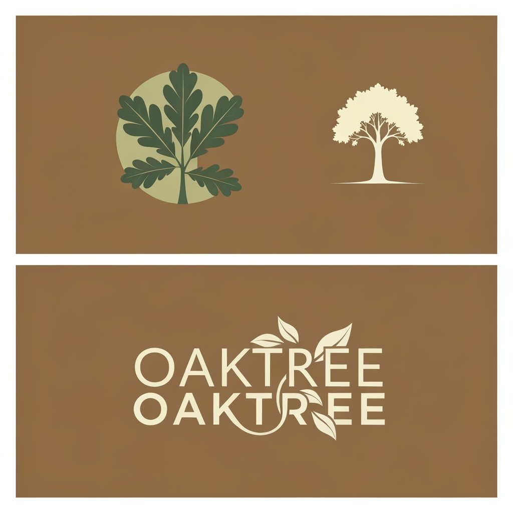 AI Design for like right now i need a logo for it and the name of it is OakTree it is like a colthing brand ok go on you made 3 i need you to make more but it should be like asthetic