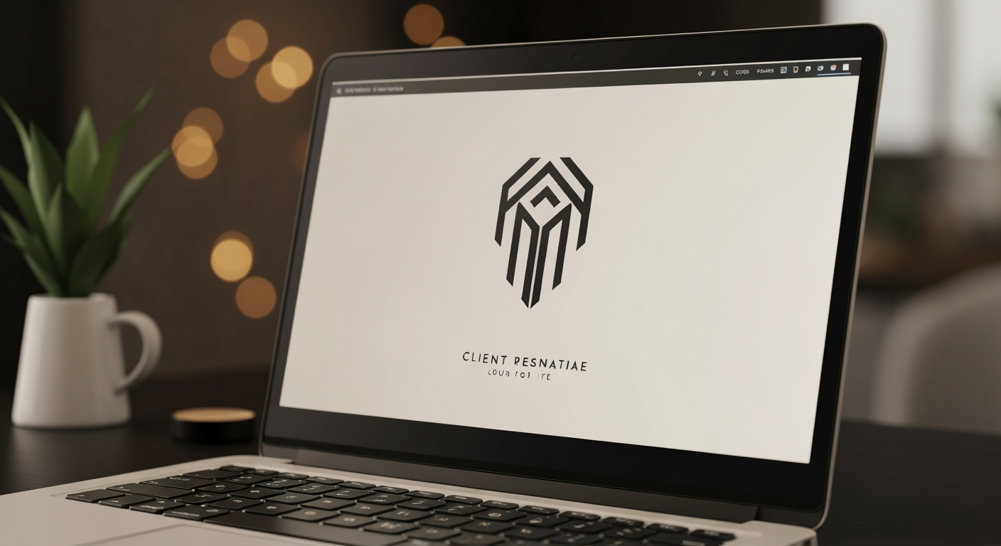 AI Design for Client presentation mockup concept for A logo for it. Polished scene showing the design direction applied to a realistic surface, screen, poster, or object, premium agency presentation style, no readable placeholder text.