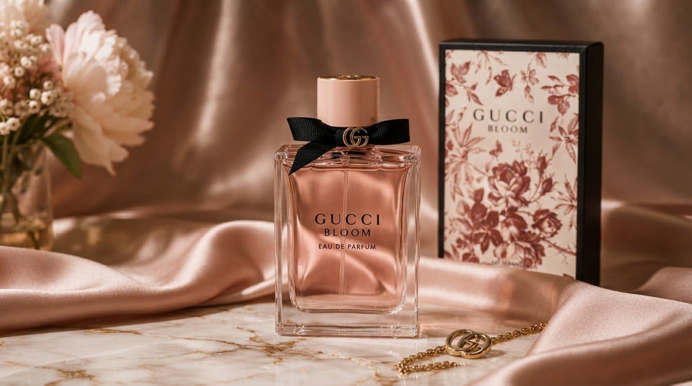 AI Design for Main campaign hero visual for brand. Cinematic advertising image with a clear subject, memorable visual idea, strong depth and lighting, premium art direction, clean negative space for headline and CTA to be added later, no generated text.
Incorporate the attached brand element reference image (Reference A: brand element "Gucci Bloom") into the composition where natural — preserve the depicted brand element's appearance.