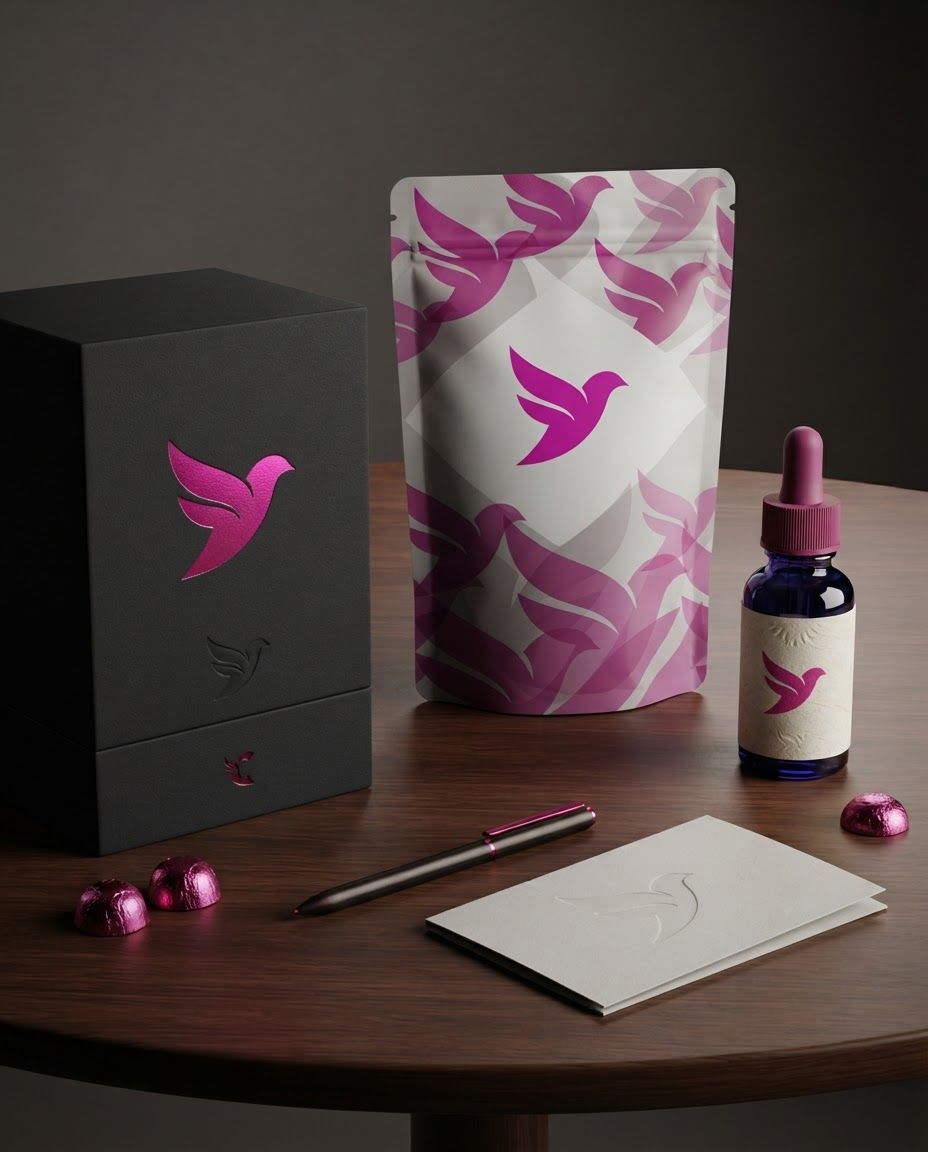 AI Design for Premium packaging mockup concept for Create AI trending logo from my image. Brand identity applied to realistic boxes, pouches, labels, wraps, or bags as appropriate, polished tabletop scene, tactile materials, no invented readable copy.
Incorporate the attached brand element reference image (Reference A: brand element "Khunoo Symbol") into the composition where natural — preserve the depicted brand element's appearance.