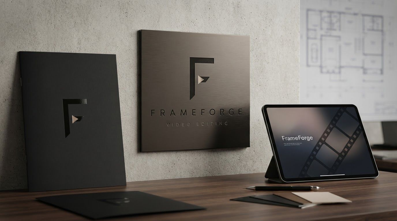 AI Design for Client presentation mockup for brand. Polished scene showing the design direction applied to a realistic surface, screen, poster, or object, premium agency presentation style, no readable placeholder text.
Incorporate the attached brand element reference image (Reference A: brand element "FrameForge") into the composition where natural — preserve the depicted brand element's appearance.