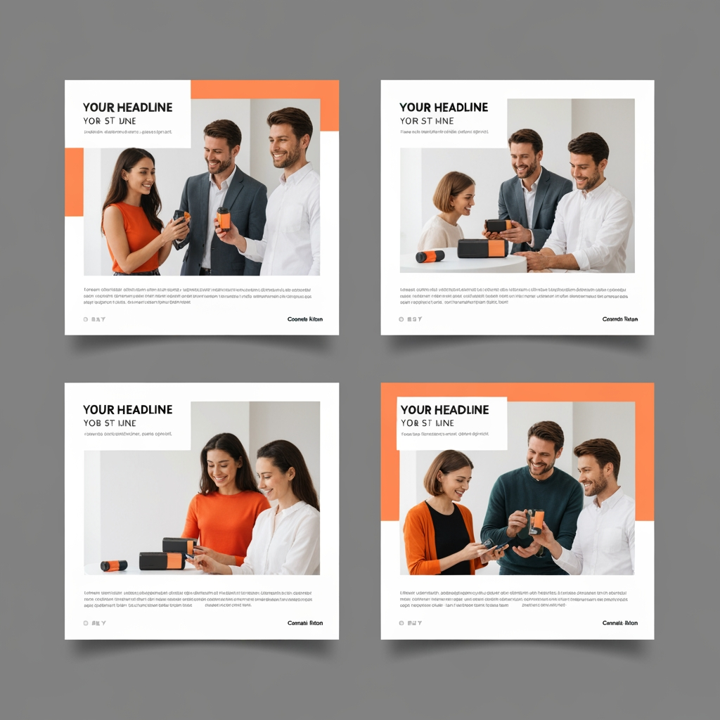 AI Design for Square social feed visual concept for Carousel posts for a product launch. Strong central subject, clean composition, platform-ready crop, cohesive color and mood, clear empty area for caption or headline to be added later, no readable text generated.