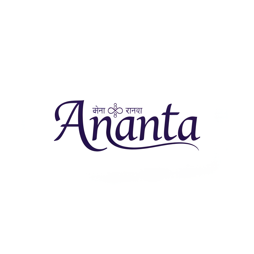 AI Design for a logo for the name ananta which is a sanskrit word