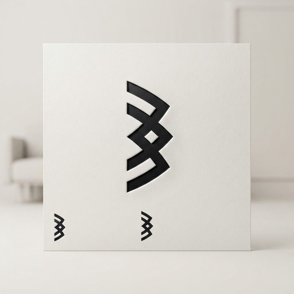 AI Design for Premium logo presentation mockup concept for Develop a sophisticated brand identity system that features this bold, geometric chevron-inspired icon, emphasizing clean lines and high-contrast minimalism for a professional corporate aesthetic.. Logo or brand mark displayed on a clean neutral surface with subtle depth, refined shadow, precise alignment, elegant design-studio presentation, no extra readable text.
Incorporate the attached brand element reference image (Reference A: brand element "Al Meera 2") into the composition where natural — preserve the depicted brand element's appearance.
