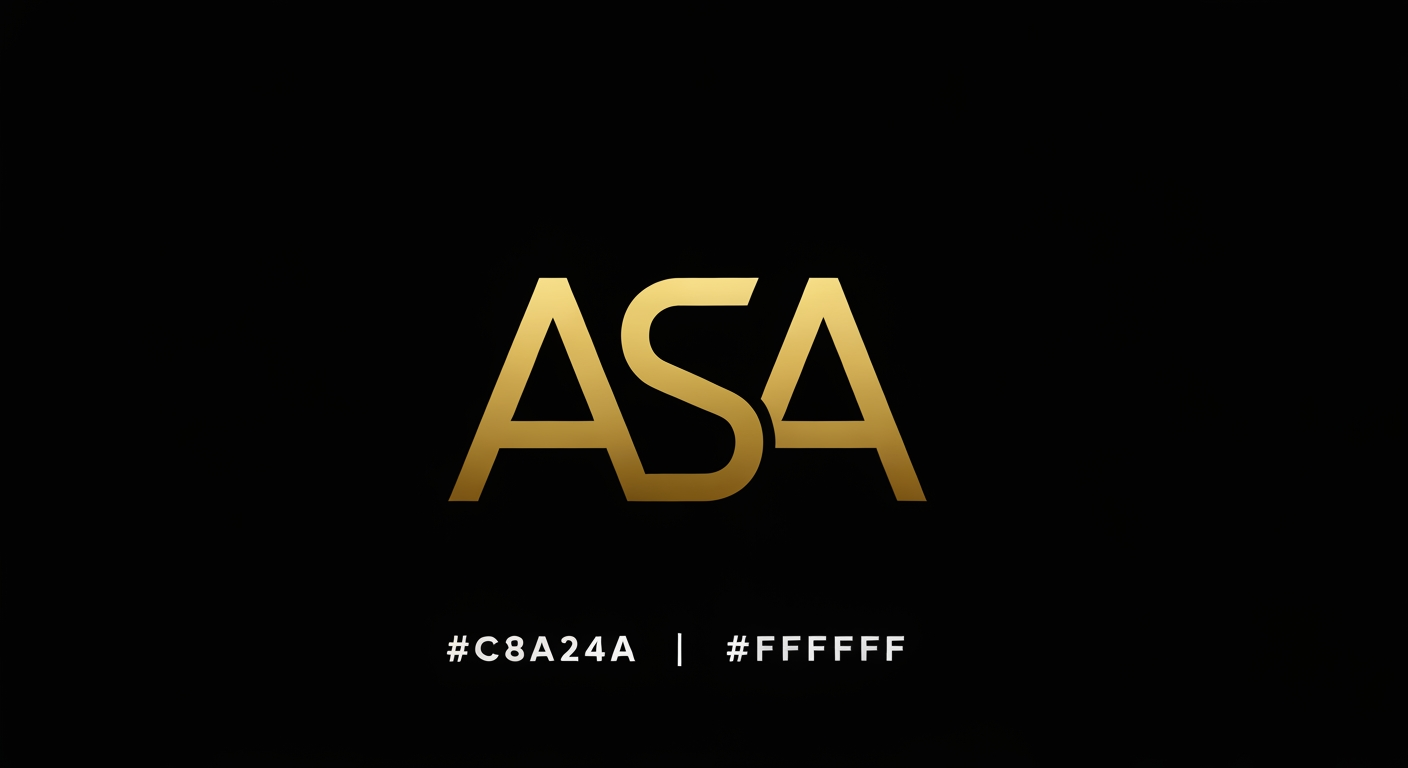 AI Design for Main campaign hero visual concept for modern geometric "ASA" monogram with a hidden S integrated into the A, using:
Black: #111111
White: #FFFFFF
Gold: #C8A24A. Cinematic advertising image with a clear subject, memorable visual idea, strong depth and lighting, premium art direction, clean negative space for headline and CTA to be added later, no generated text.