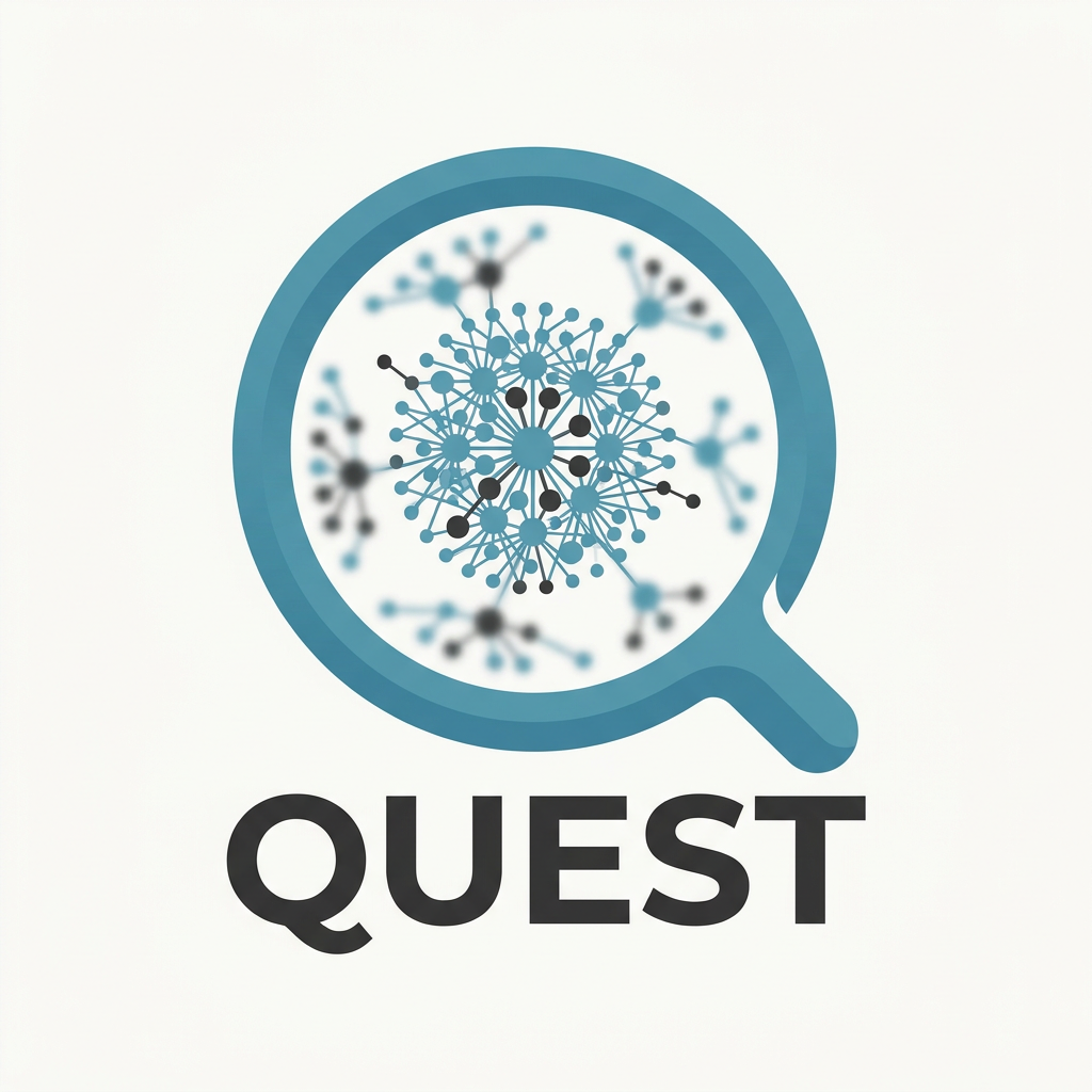 AI Design for a logo for an app called "Quest"
I need to refine this logo (the first image).
The intention behind the logo is a magnifier, in the form of the letter "Q" that magnifies and shows networks in the form of clusters: the clusters of answers and the networking made possible through this app while being anonymous.
A few changes:
1. There is an irregular gap in the handle part of the magnifier (1st image). Needs to be changed accordingly.
2. The brand colour - #529cb0, #313131, #fbfaf8 (You can use shades and tints of these colours and also improvise according to the necessities.
3. Typeface - Philosopher
4. The second image is the clusters that I need within the magnifier. Make the center magnified while blurring the outer circle within the magnifier.